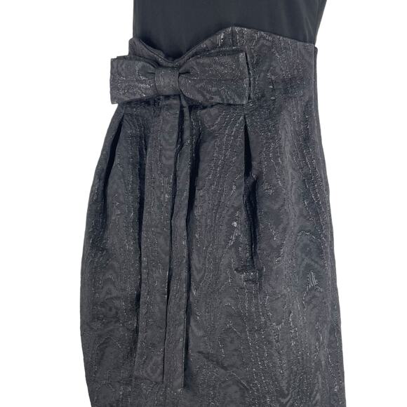 Rickie Freeman Teri Jon Double Bow Front Mini Cocktail Dress Black Size 2 - Picture 4 of 8